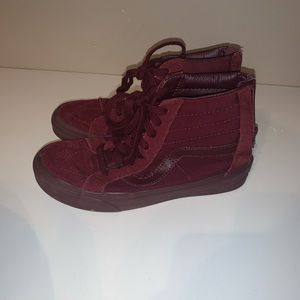 All out burgundy sk8 hi vans